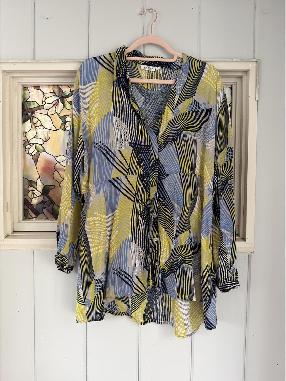 Masai blue green beach tunic Size L